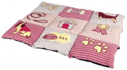 Picture of Patchwork blanket, 80 × 55 cm, red/beige