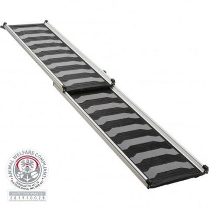 Picture of Telescope ramp, 3 steps, aluminium/plastic/TPR, 40 × 102–170 cm, 6.2 kg, black/g
