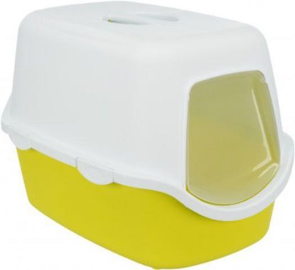 Picture of Vico cat litter tray, with hood, 40 × 40 × 56 cm, lime/white