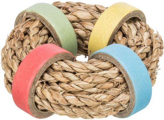 Picture of Sea grass ring with paper rings, ø 8 cm