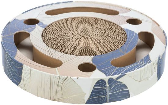 Picture of Scratching drum with balls, cardboard, catnip, ø 33 × 5.5 cm, blue