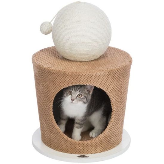 Picture of Cave with scratching ball, ø 36 × 50 cm, taupe