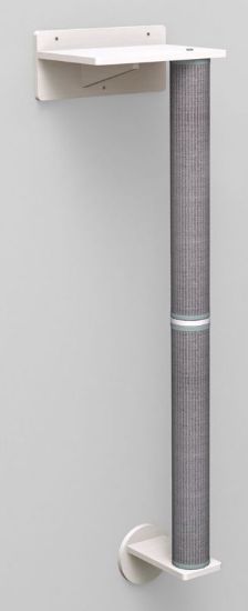 Picture of Wall set 1, post with wall holders, 35 × 130 × 25 cm, white/grey