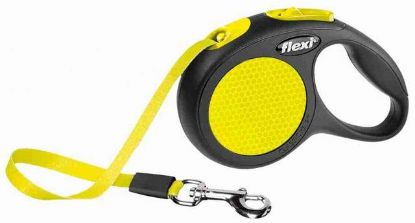 Picture of flexi New NEON, tape leash, S: 5 m, black/neon yellow