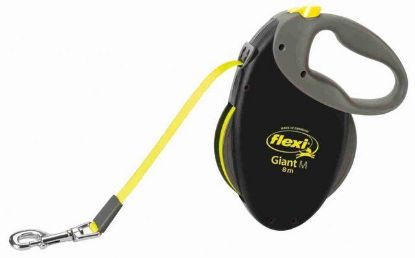 Picture of flexi NEON GIANT, tape leash, M: 8 m, black/neon yellow