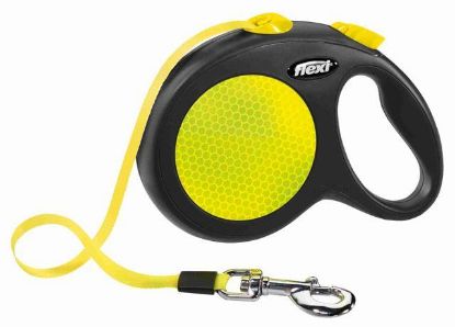 Picture of flexi New NEON, tape leash, M: 5 m, black/neon yellow