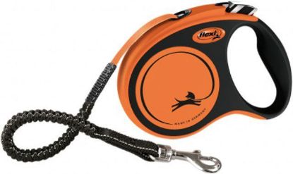 Picture of flexi XTREME, tape leash, S: 5 m, black/orange