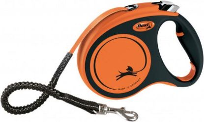 Picture of flexi XTREME, tape leash, M: 5 m, black/orange