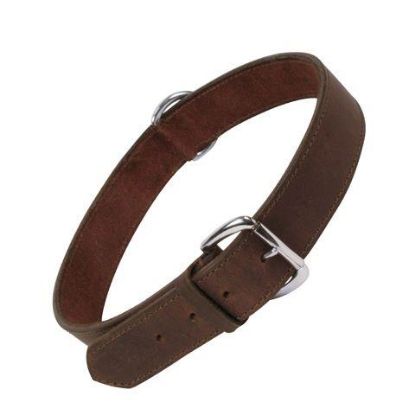 Picture of BROWN PLAIN LEATHER COLLAR 60cm x 40mm