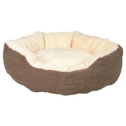Picture of Yuma bed, ø 45 cm, brown/wool-white