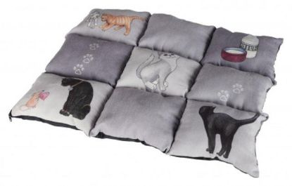 Picture of Patchwork blanket Cat, 55 × 45 cm, grey