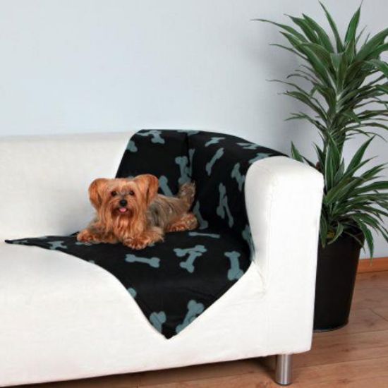 Εικόνα της Beany fleece blanket, 100 × 70 cm, black