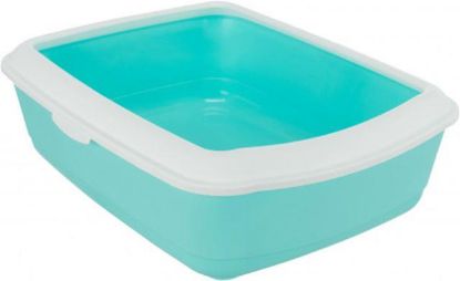 Picture of Classic cat litter tray, with rim, 37 × 15 × 47 cm, mint/white
