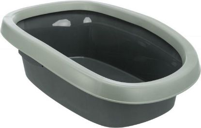 Picture of Be Eco Carlo cat litter tray, with rim, 31 × 14 × 43 cm, anthracite/grey-green