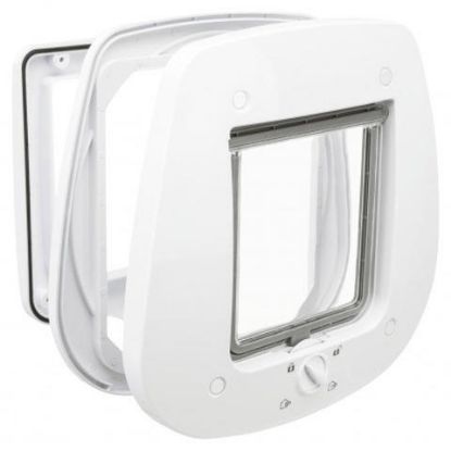 Picture of 4-Way cat flap, for glass doors, 27 × 26 cm, white