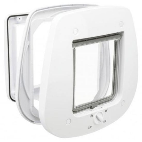 Εικόνα της 4-Way cat flap, for glass doors, 27 × 26 cm, white