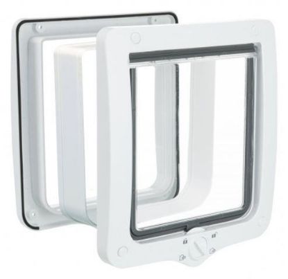 Picture of 4-Way cat flap, with tunnel, XL: 24 × 28 cm, white