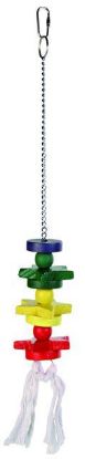Picture of Colourful wooden toy with chain/rope, 30 cm