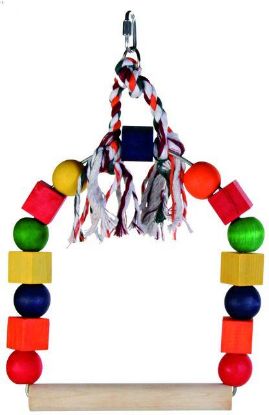 Picture of Arch swing with colourful wooden blocks, 20 × 29 cm