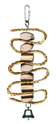 Εικόνα της Natural Living toy with straw ribbons/bell, 21 cm