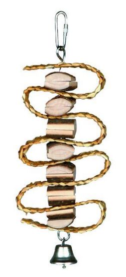 Εικόνα της Natural Living toy with straw ribbons/bell, 21 cm