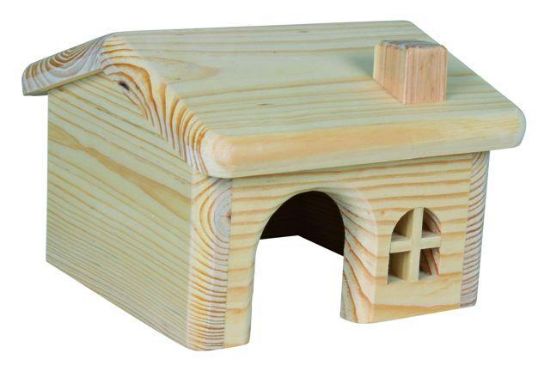 Εικόνα της Wooden house for mice/hamsters, 15 × 11 × 15 cm