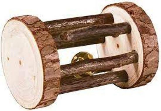 Εικόνα της Playing roll with bell, bark wood, ø 5 × 7 cm