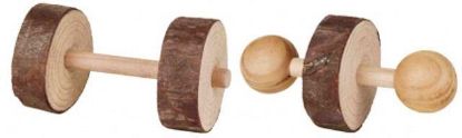 Picture of Set of dumbbells, bark wood, ø 4.5 × 9 cm, 2 pcs.