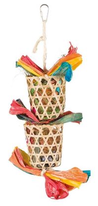 Εικόνα της Natural toy on a sisal rope, palm/lily leaf, 35 cm, multi coloured