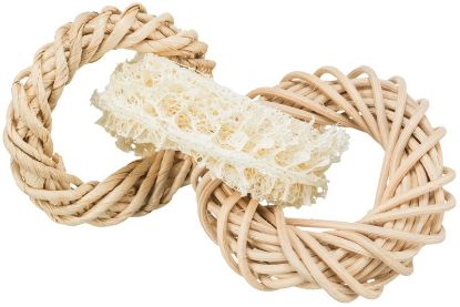 Picture of Loofah ring with rattan and corn leaf ring, ø 13 cm