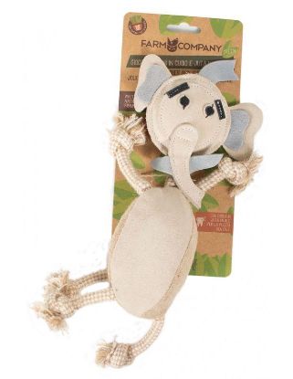 Picture of FC GREEN suede leather / jute elephant toy 36cm