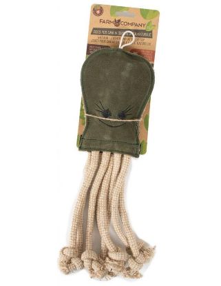 Picture of FC GREEN suede leather / jute Octopus toy 40cm