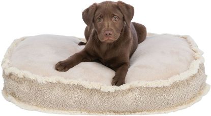 Picture of Boho cushion, oval, 80 × 65 cm, beige