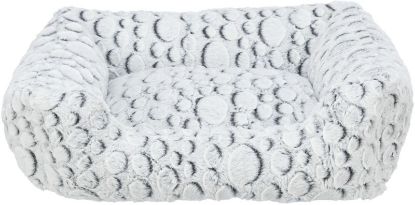 Picture of Mila bed, square, plush, 50 × 40 cm, white-grey