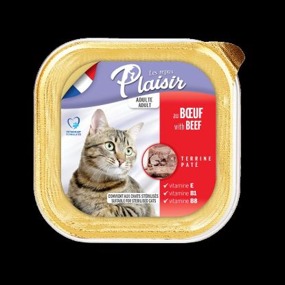 Picture of PLAISIR  ALU ADULT/STERIL BEEF 100GR