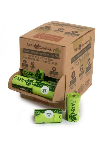 Εικόνα της FG Green Compostable poo Bags 50rolls counter top display