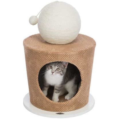 Picture of Cave with scratching ball, ø 36 × 50 cm, taupe