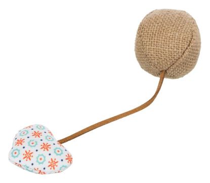 Picture of Ball with heart, jute/fabric, catnip, ø 4.5 × 18 cm