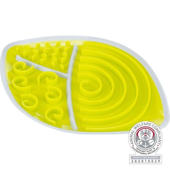 Picture of Lick'n'Snack plate, leaf, TPR/PP, 28 × 21 cm