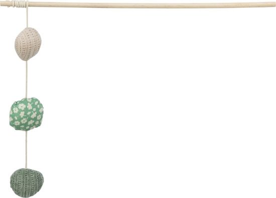 Picture of Playing rod with 3 balls, wood/fabric, catnip, 40 cm