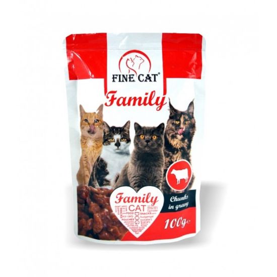 Εικόνα της (24)FINE CAT FAMILY POUCH BEEF 100g