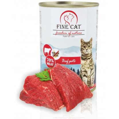Εικόνα της (12)FINE CAT CAN BEEF 70% MEAT PATE 400g