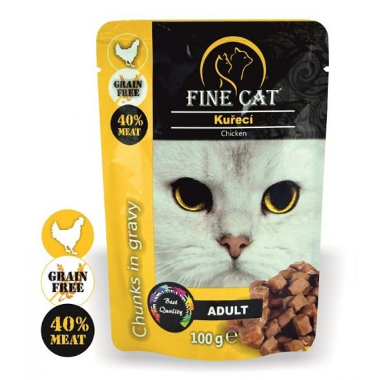 Εικόνα της (22)FINE CAT GRAIN FREE ADULT CHICKEN IN GRAVY 100g