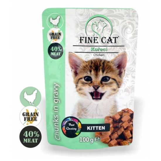 Εικόνα της (22)FINE CAT GRAIN FREE KITTEN CHICKEN IN GRAVY 100g