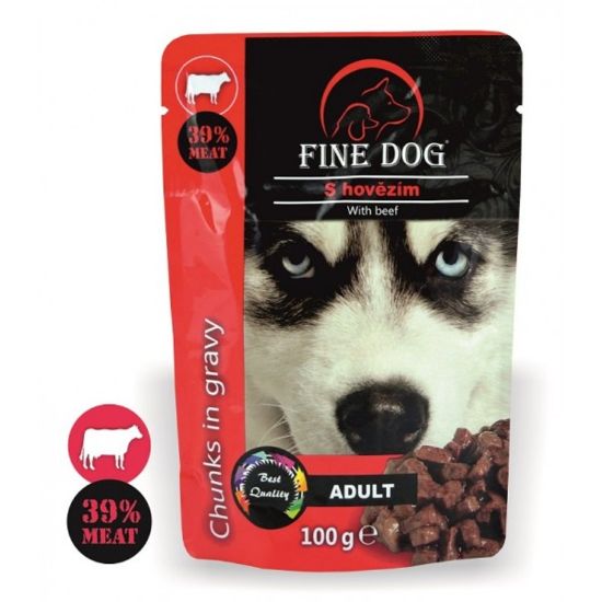 Εικόνα της (22)FINE DOG ADULT BEEF IN GRAVY 100g