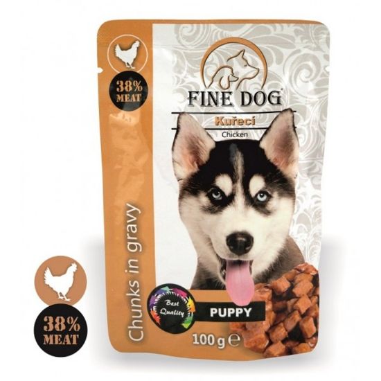 Εικόνα της (22)FINE DOG PUPPY CHICKEN IN GRAVY 100g