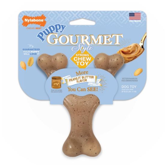 Εικόνα της NYLABONE PUPPY GOURMET WISHBONE PEANUT BUTTER S