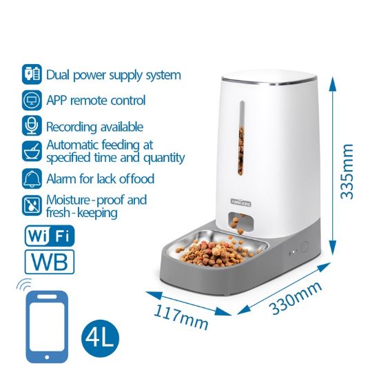 Εικόνα της Smart pet feeder L33*W17.7*H33.5cm 4L Grey&White