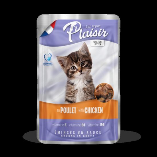 Εικόνα της (22)Plaisir cat POUCH kitten chicken in sauce 100g