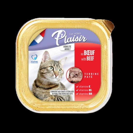 Εικόνα της (32)Plaisir cat ALUTRAY for adults and sterilized cats with beef 100g